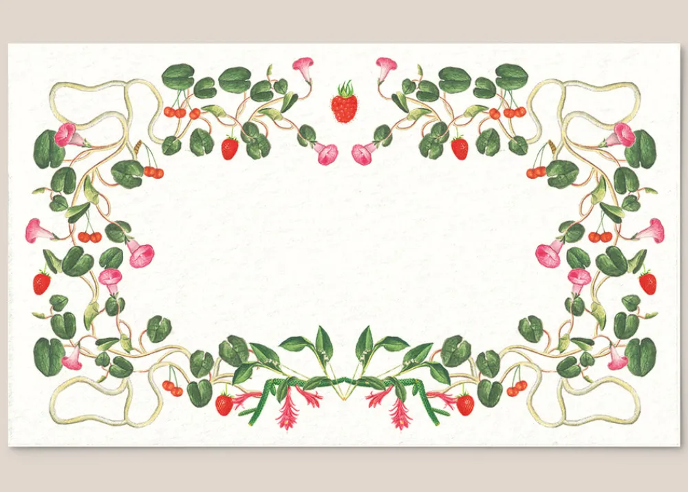 Casa Felix Place Settings & Linens|Berry Pom Pom Place Cards