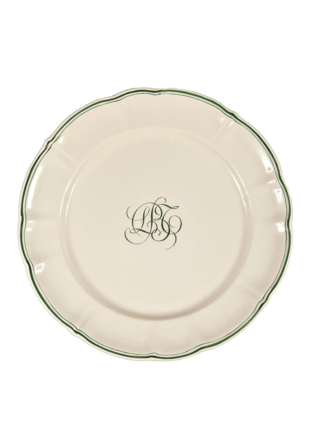 Laboratorio Paravicini Dinnerware|Bespoke Milano Plate with Central Simple Monogram, Set of 12