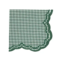 Flying Sheep Country Place Settings & Linens|Bettina Napkin in Dark Green Gingham, Set of 4