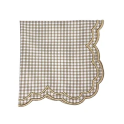 Flying Sheep Country Place Settings & Linens|Bettina Napkin in Wheat Gingham, Set of 4