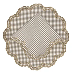 Flying Sheep Country Place Settings & Linens|Bettina Napkin in Wheat Gingham, Set of 4