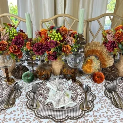 Flying Sheep Country Place Settings & Linens|Bettina Placemat in Cocoa Gingham, Set of 4