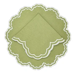 Flying Sheep Country Place Settings & Linens|Bettina Placemat in Sage, Set of 4