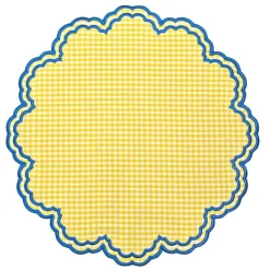 Flying Sheep Country Place Settings & Linens|Bettina Placemat in Yellow Gingham, Set of 4