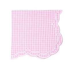 Flying Sheep Country Place Settings & Linens|Bettina-Gingham Napkin in Pink, Set of 4