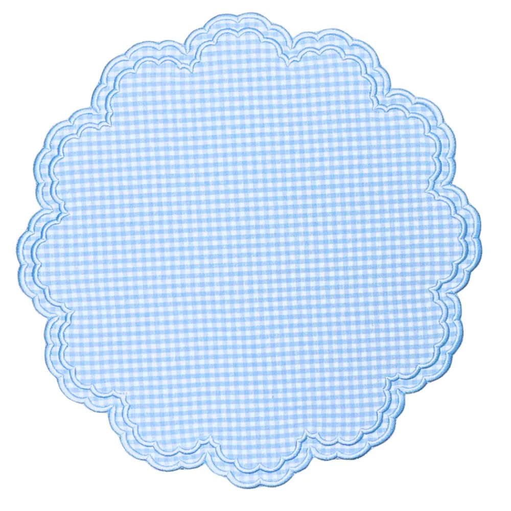 Flying Sheep Country Place Settings & Linens|Bettina-Gingham Placemat in Blue, Set of 4
