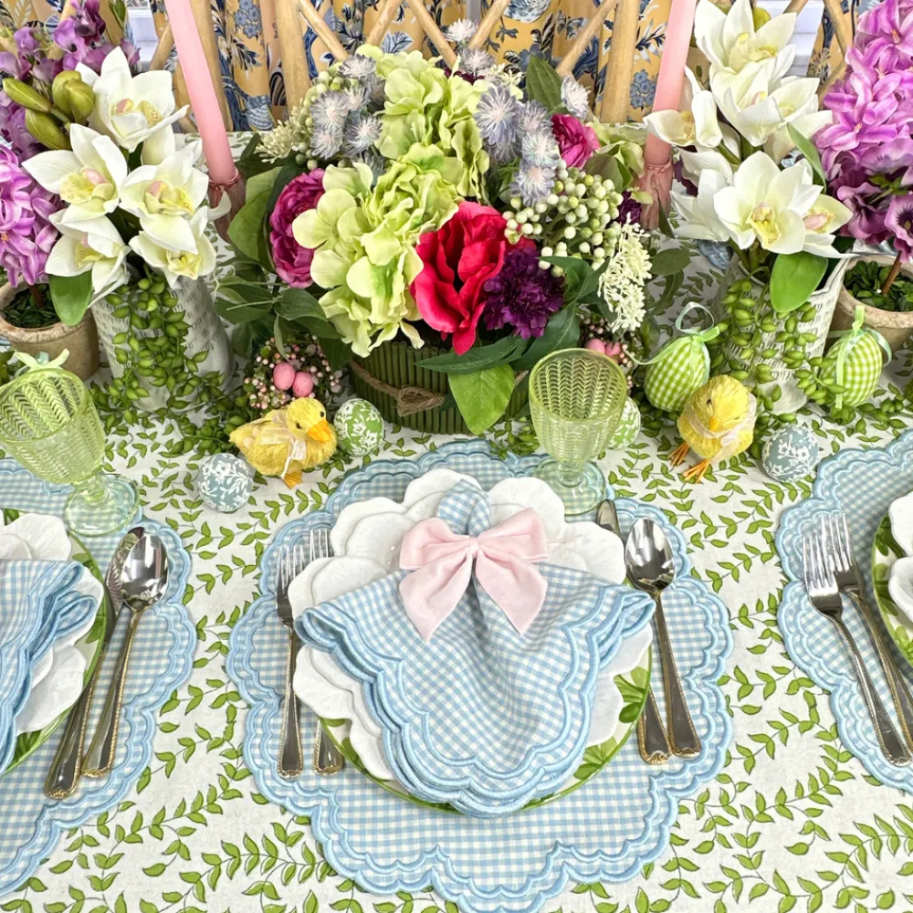 Flying Sheep Country Place Settings & Linens|Bettina-Gingham Placemat in Blue, Set of 4