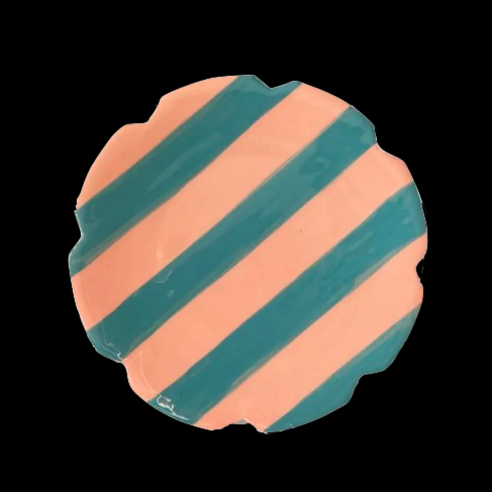 Vaisselle Dinnerware|Beverly Small Dessert Plate in Pink & Green