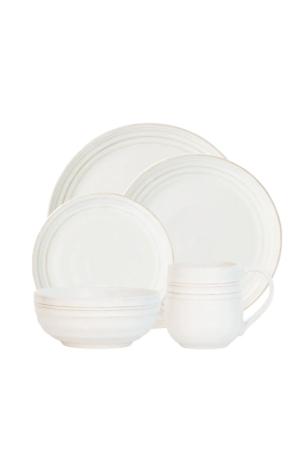 Juliska Dinnerware|Bilbao Whitewash, 5 Piece Set