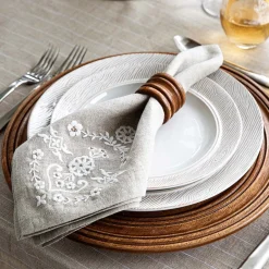 Juliska Place Settings & Linens|Bilbao Wood Napkin Ring