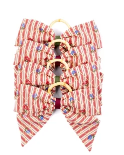 Maria Louise Cottage Place Settings & Linens|Bistro Charm Napkin Rings in Red, Set of 4