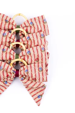 Maria Louise Cottage Place Settings & Linens|Bistro Charm Napkin Rings in Red, Set of 4