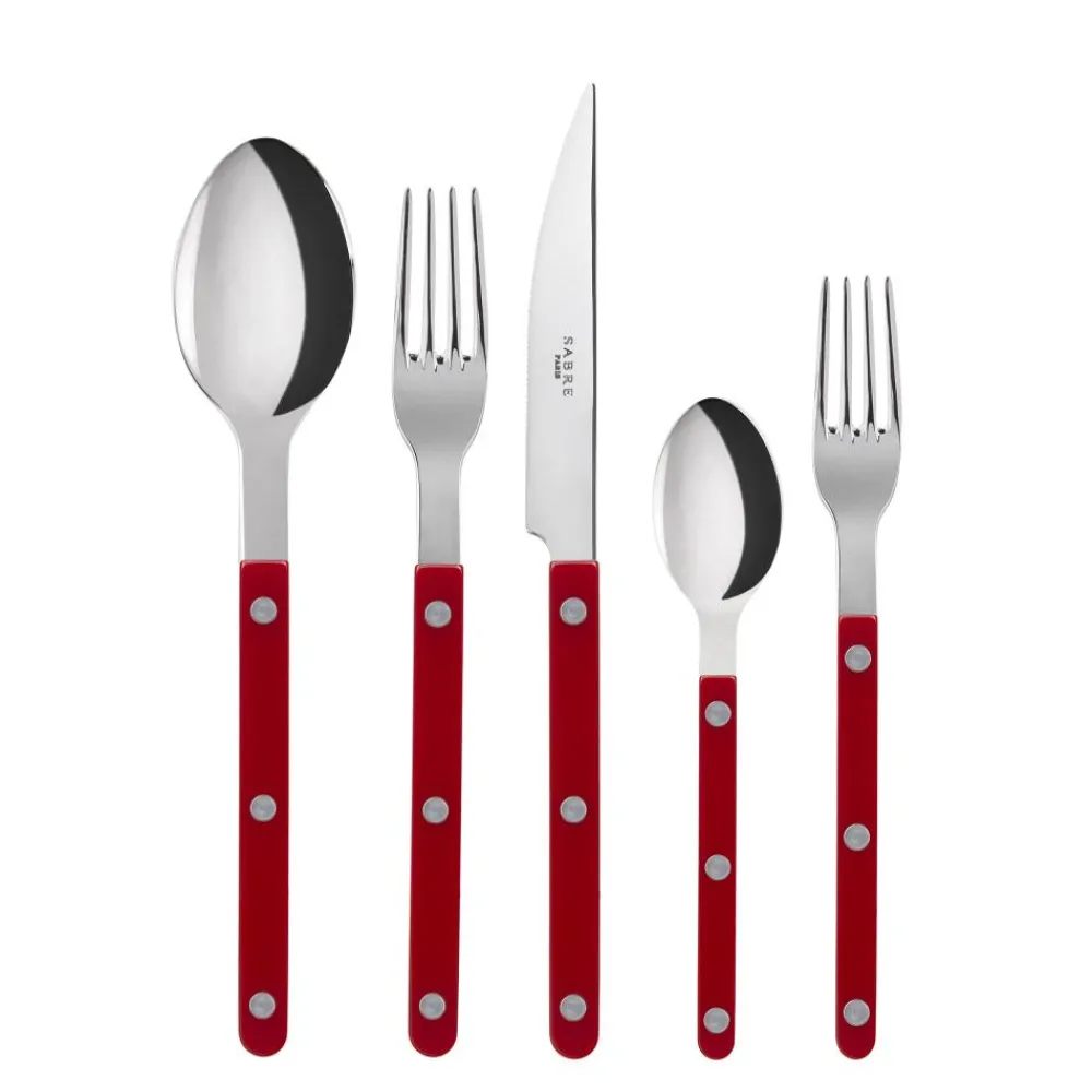 Sabre Flatware|Bistrot Place Setting in Burgundy, Set of 5