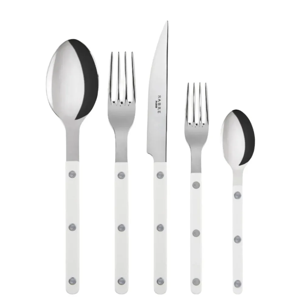 Sabre Flatware|Bistrot Place Setting in White, Set of 5