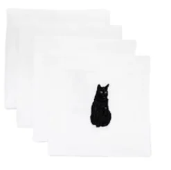 Lettermade Place Settings & Linens|Black Cat Cocktail Napkins