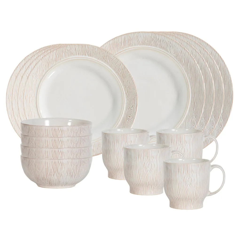 Juliska Place Settings & Linens|Blenheim Oak Place Setting in Whitewash, Set of 16