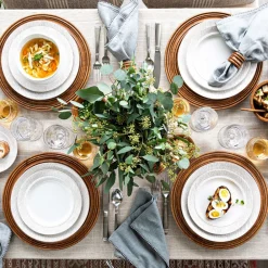 Juliska Place Settings & Linens|Blenheim Oak Place Setting in Whitewash, Set of 16