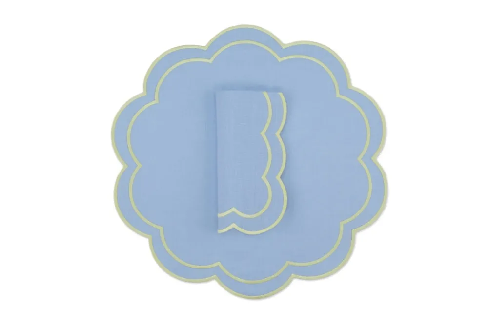 TriChi Design Place Settings & Linens|Bloom Linen Napkin and Placemat, Set of 4