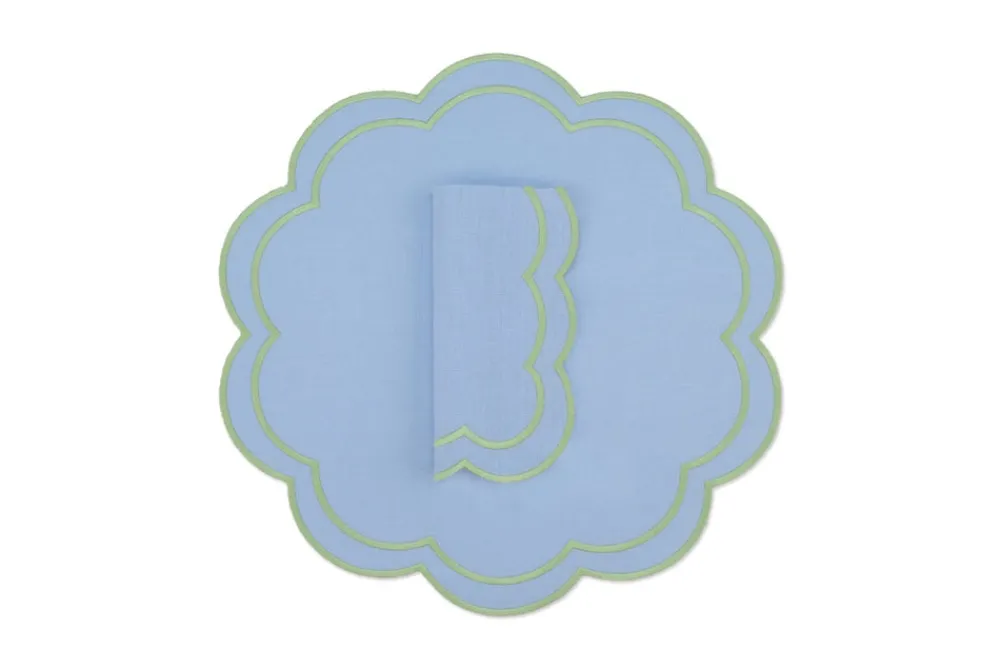 TriChi Design Place Settings & Linens|Bloom Linen Napkin and Placemat, Set of 4