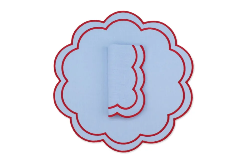 TriChi Design Place Settings & Linens|Bloom Linen Napkin and Placemat, Set of 4