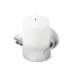 Georg Jensen Candles|Bloom Pillar Candleholder Steel