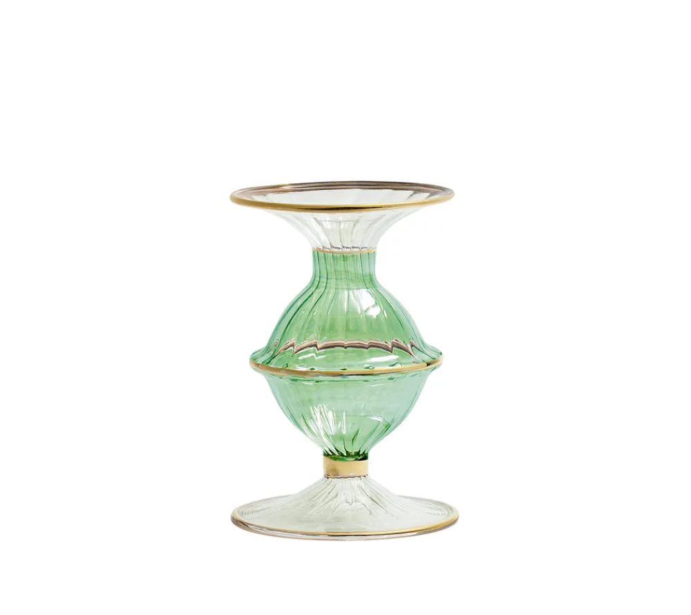 Kim Seybert Candles|Blossom Candle Holder in Green