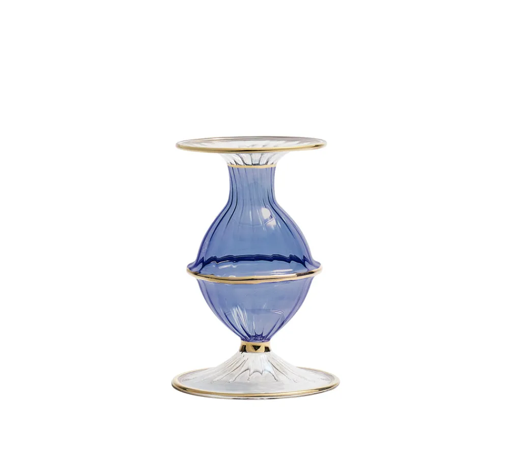 Kim Seybert Candles|Blossom Candle Holder in Blue