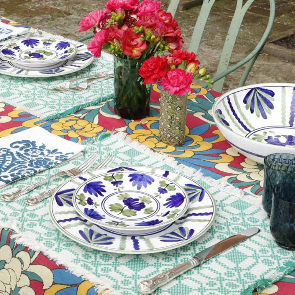 Cabana Dinnerware|Blossom Dessert Plate Blue