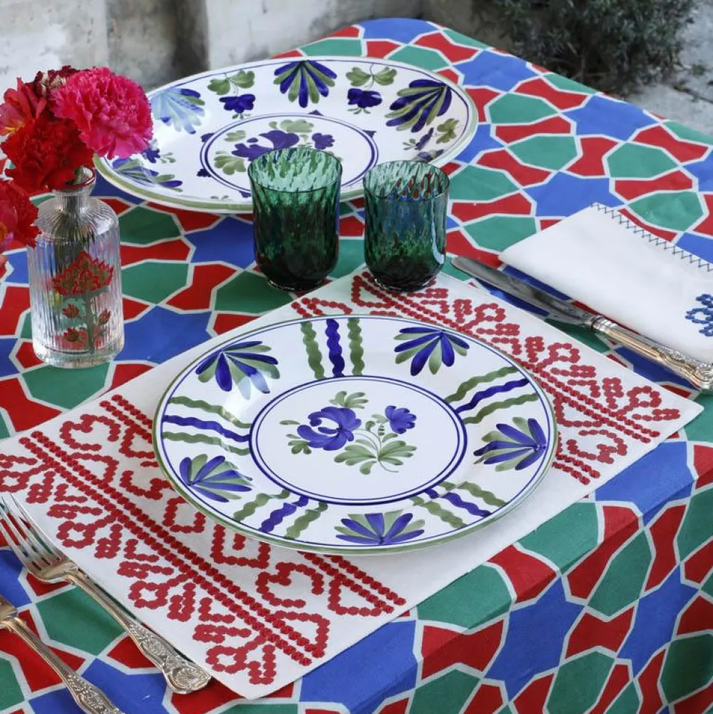 Cabana Dinnerware|Blossom Dinner Plate Blue