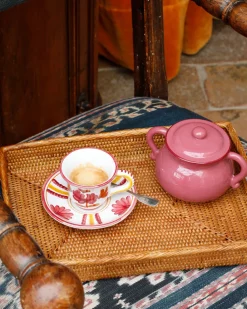 Cabana Dinnerware|Blossom Espresso Cup and Saucer in Yellow