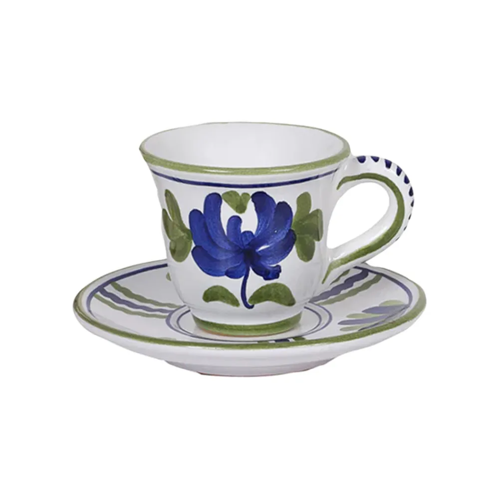 Cabana Dinnerware|Blossom Espresso Cup and Sauce in Blue