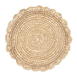 Caravan Place Settings & Linens|Blossom Natural Round Placemat Flower, Set of 4