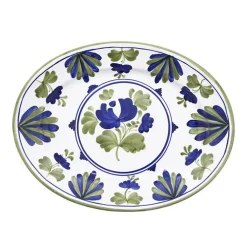 Cabana Dinnerware|Blossom Oval Serving Plate Blue