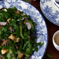 Caskata Dinnerware|Blue Arbor Large Oval Rimmed Platter