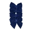 Flying Sheep Country Place Settings & Linens|Blue Bow Velvet Napkin Ties, Set of 4