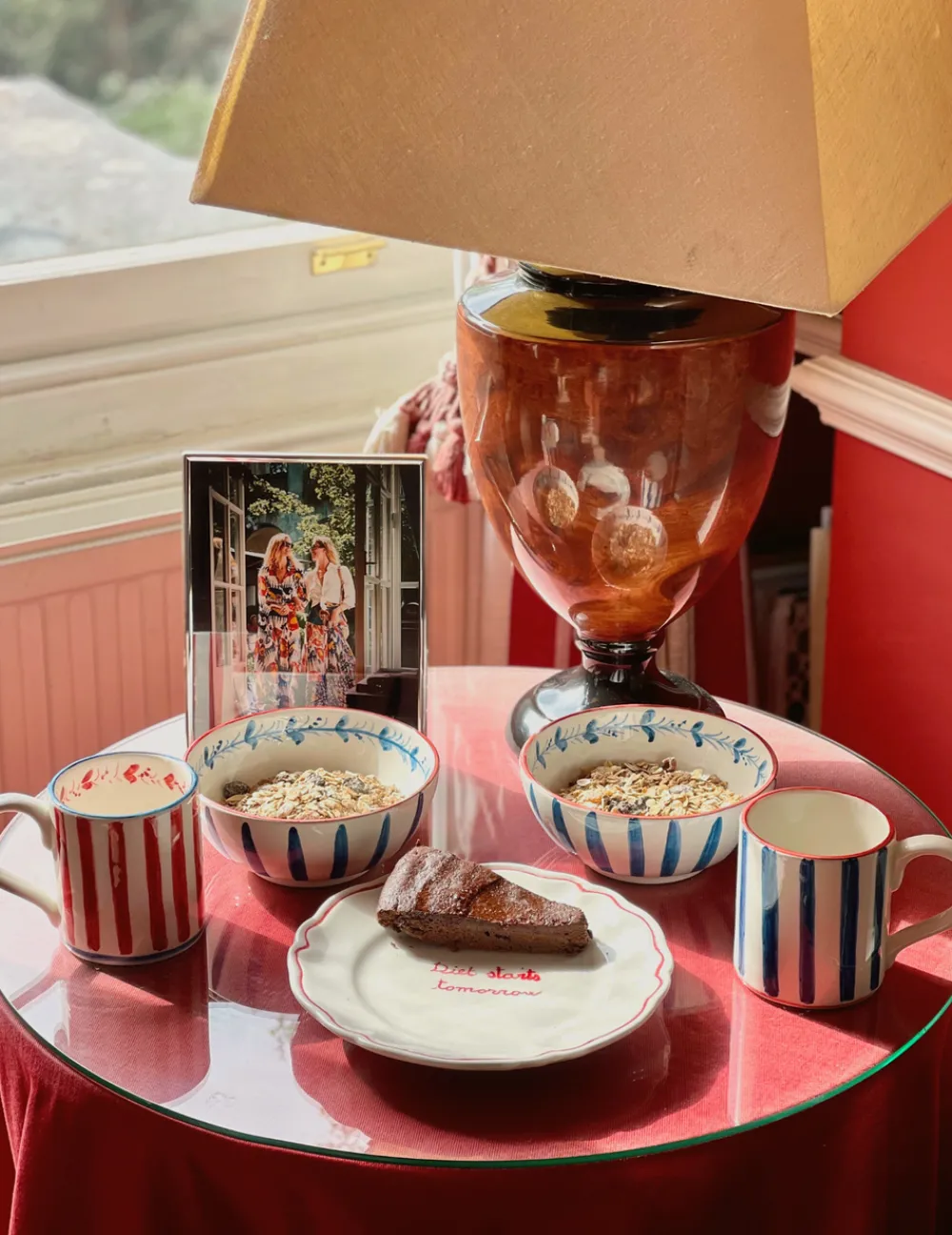 Sveva's Home Dinnerware|Blue Ceramic Mugs, Set of 6