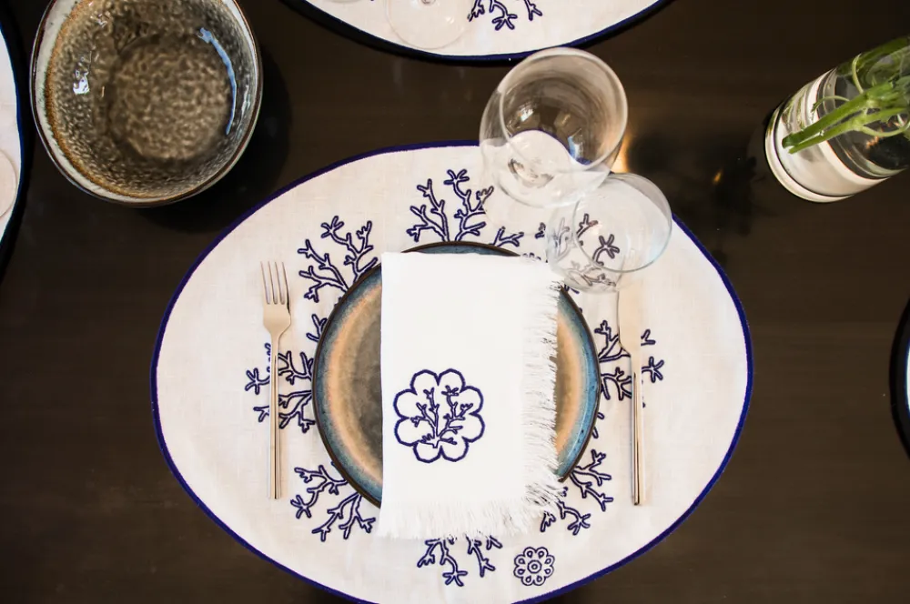 Cibelle Place Settings & Linens|Blue Corallo Breakfast Placemat