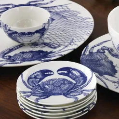 Caskata Dinnerware|Blue Crabs Snack Bowl