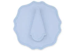 TriChi Design Place Settings & Linens|Blue Dotted Air Blue Linen Napkin and Placemat, Set of 2