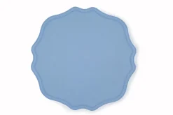 TriChi Design Place Settings & Linens|Blue Dotted Blue Linen Placemat, Set of 4