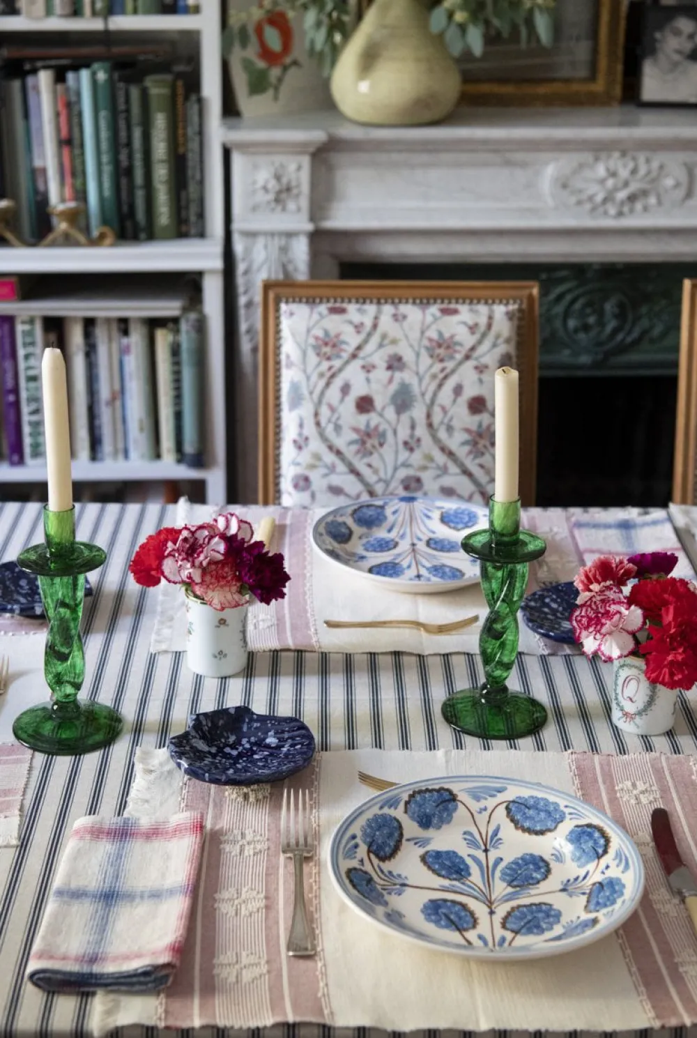 Carolina Irving and Daughters Dinnerware|Blue Flower Dinner Plate