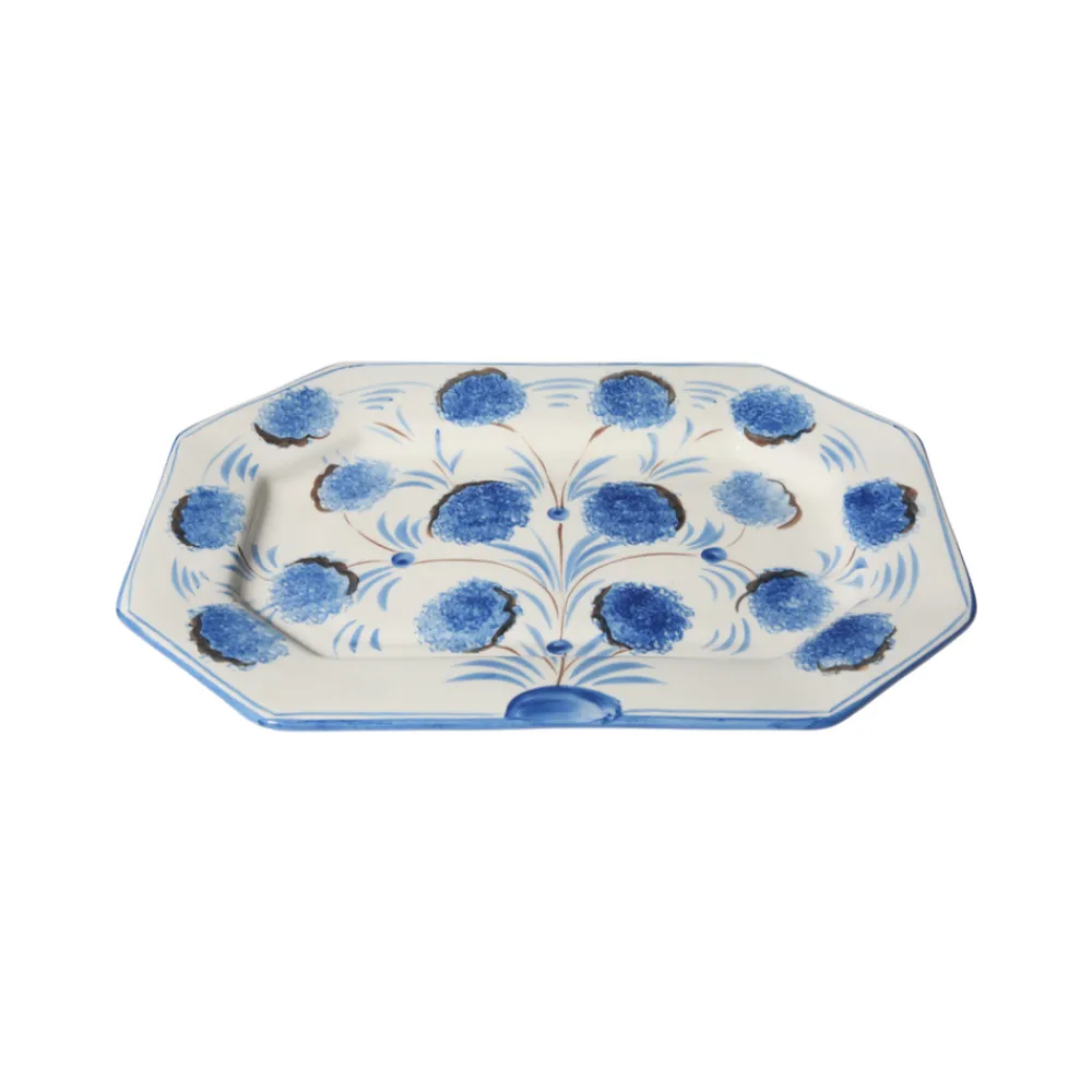 Carolina Irving and Daughters Dinnerware|Blue Flower Octagonal Platter