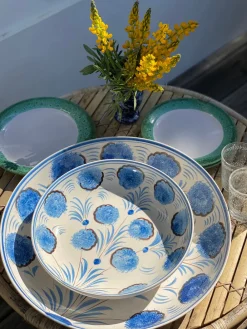 Carolina Irving and Daughters Dinnerware|Blue Flower Serving Bowl