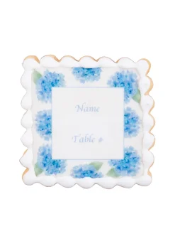 Empire Cake Monogram|Pantry|Blue Hydrangeas Name Plate Sugar Cookies, Set of 12