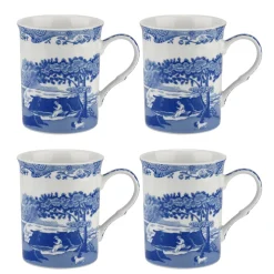 Spode Dinnerware|Blue Italian Mugs, Set of 4