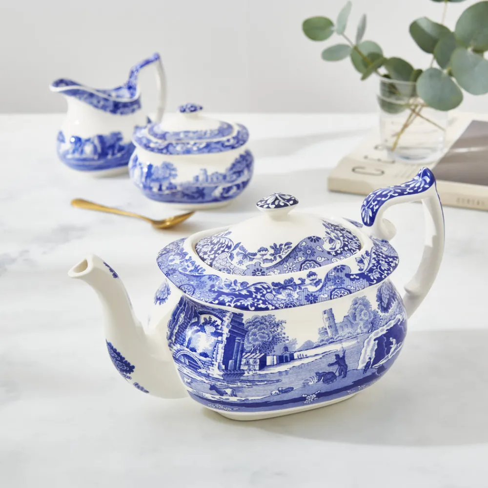 Spode Dinnerware|Blue Italian Teapot