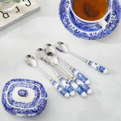 Spode Dinnerware|Blue Italian Teaspoons, Set of 6