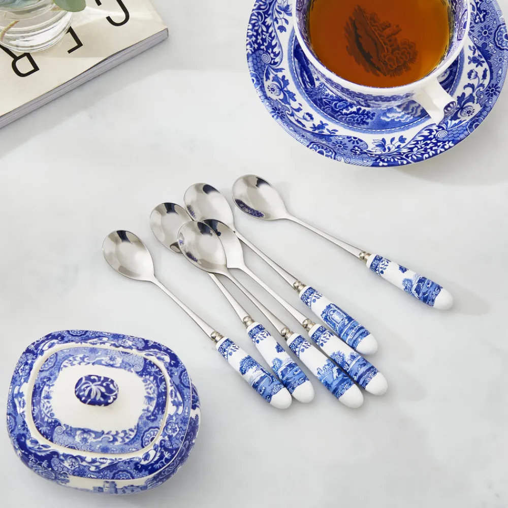 Spode Dinnerware|Blue Italian Teaspoons, Set of 6