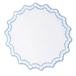 Loulou La Dune Place Settings & Linens|Blue Lotus Placemat and Napkin Set in White