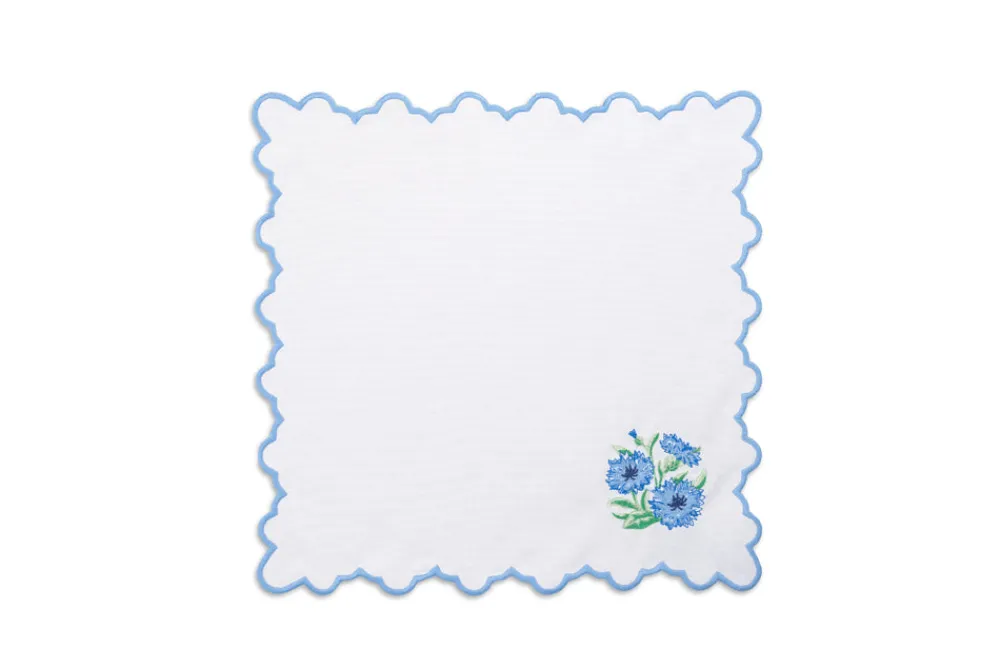 Loulou La Dune Place Settings & Linens|Blue Lotus Placemat and Napkin Set in White